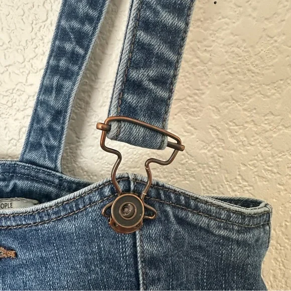 Free People Penrose High Waisted Denim Overalls - Picture 10 of 12